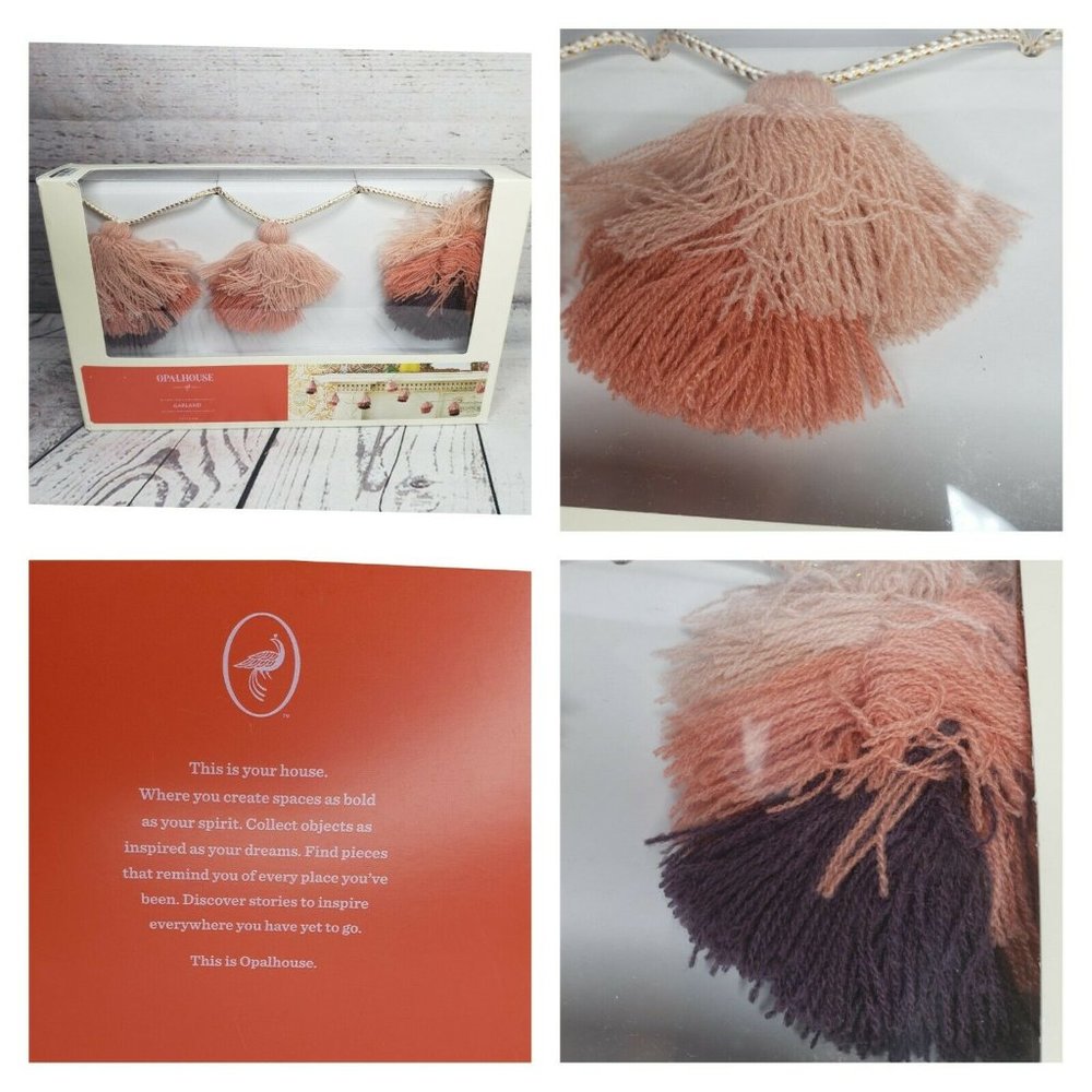 Opal house Decorative Tassel Garland Pink/Purple